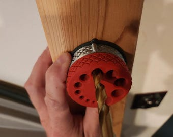 Drill Guide & Dust Collector STL | 3D Printable Drill Alignment Tool | Clean Hole Drilling Accessory | DIY Workshop Helper Model