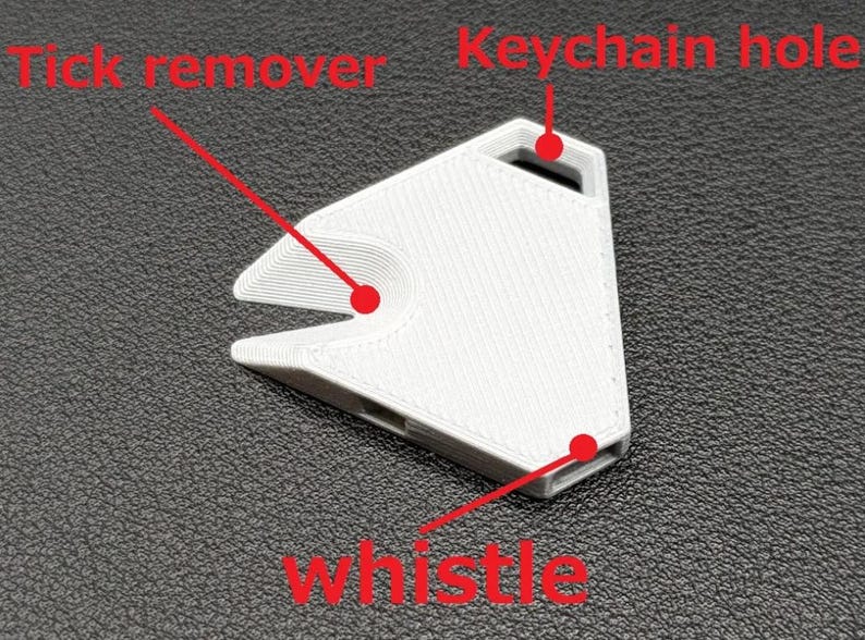 Notch Key Chain Camping & Pet Safety: Tick Whistle Keychain (tick Tool + Whistle) Tick ...