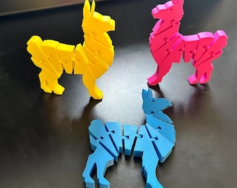 Flexi Llama – Cute Articulated Llama Model, Flexible Animal Toy, One-Piece Print, Fun Gift & Desk Decoration for All Ages - Digital 3D