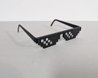 Thug Life Glasses Funny Meme Sunglasses | Deal With It Pixel Shades Digital 3D Print File | Gamer & Party Costume Accessory