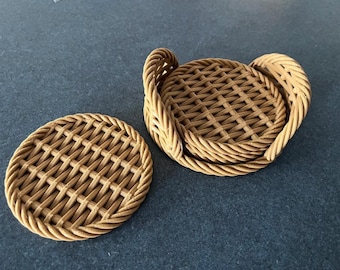 Basket Weave Coaster STL | 3D Print Cup Coasters with Stand | Stylish Table Protector | Unique Home & Kitchen Decor Files