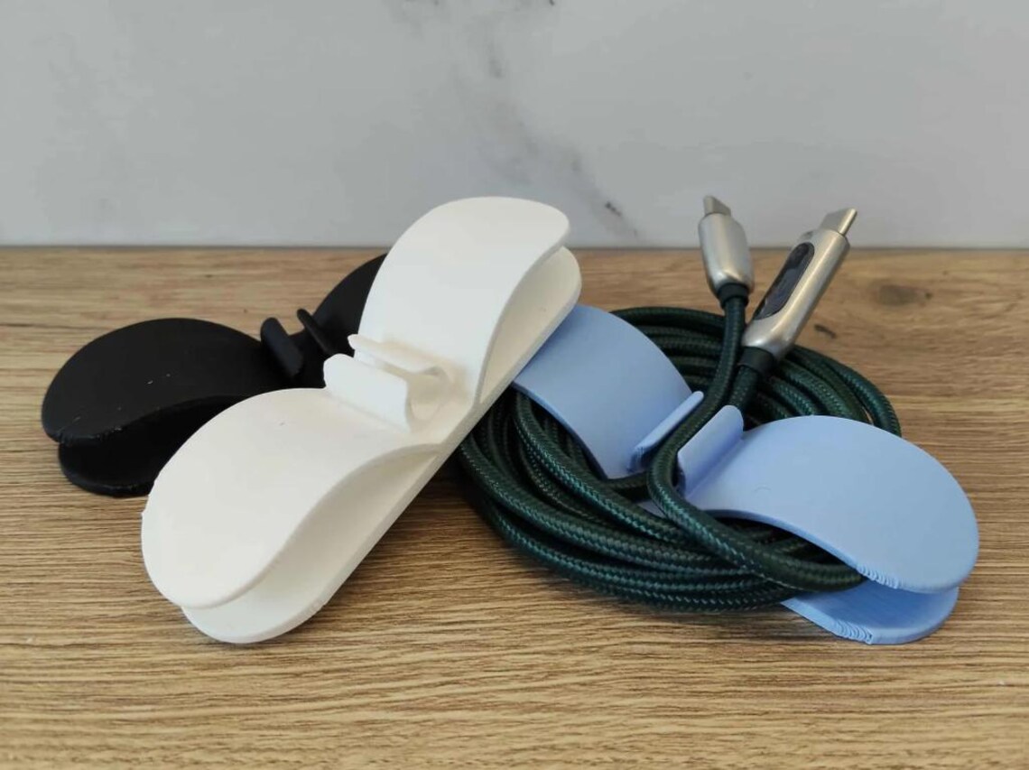 Cable Organizer STL 3D Printable Cable Clip Set for Desk, Office and