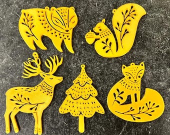 Christmas Animal Ornaments 3D Print Files – Reindeer, Bear, Fox Decorations | Digital STL Files for Holiday Tree & Home Decor