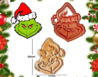 Grinch Cookie Cutter STL – Christmas Baking Mold for Holiday Cookies | 3D Printable Christmas Cookie Cutter Digital Download