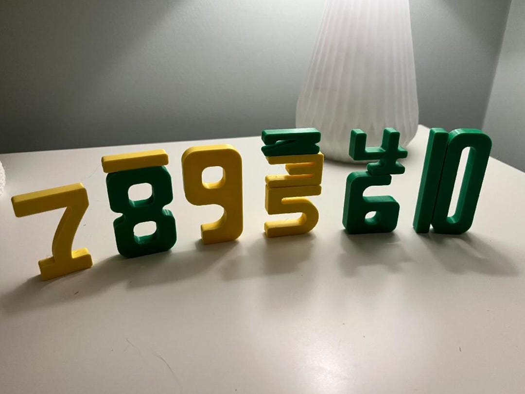Stackable Number Set STL – Equal Height Number Blocks for Learning ...