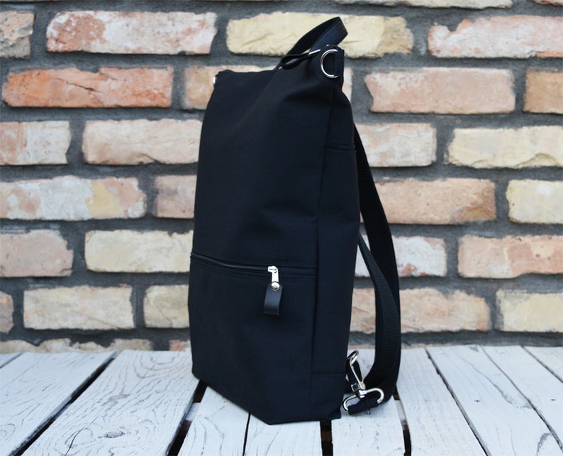 Waterproof rucksack Customized Laptop backpack Black vegan backpack
