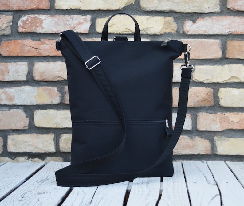 Waterproof rucksack Customized Laptop backpack Black vegan backpack