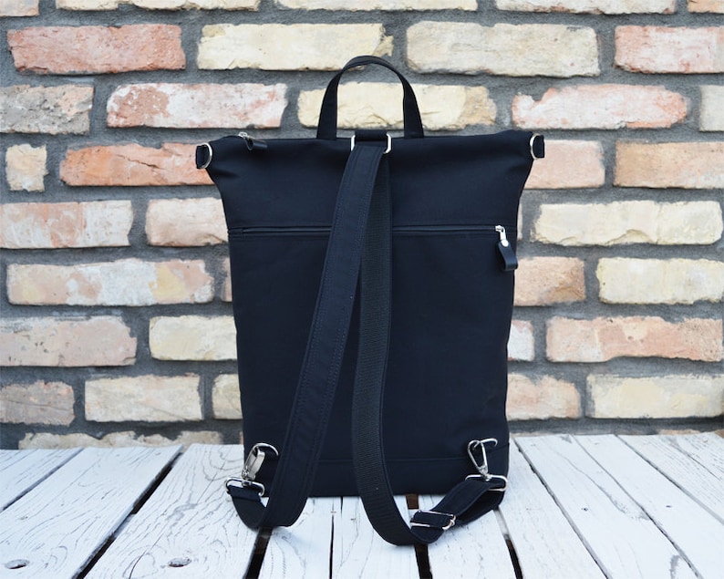 Waterproof rucksack Customized Laptop backpack Black vegan backpack