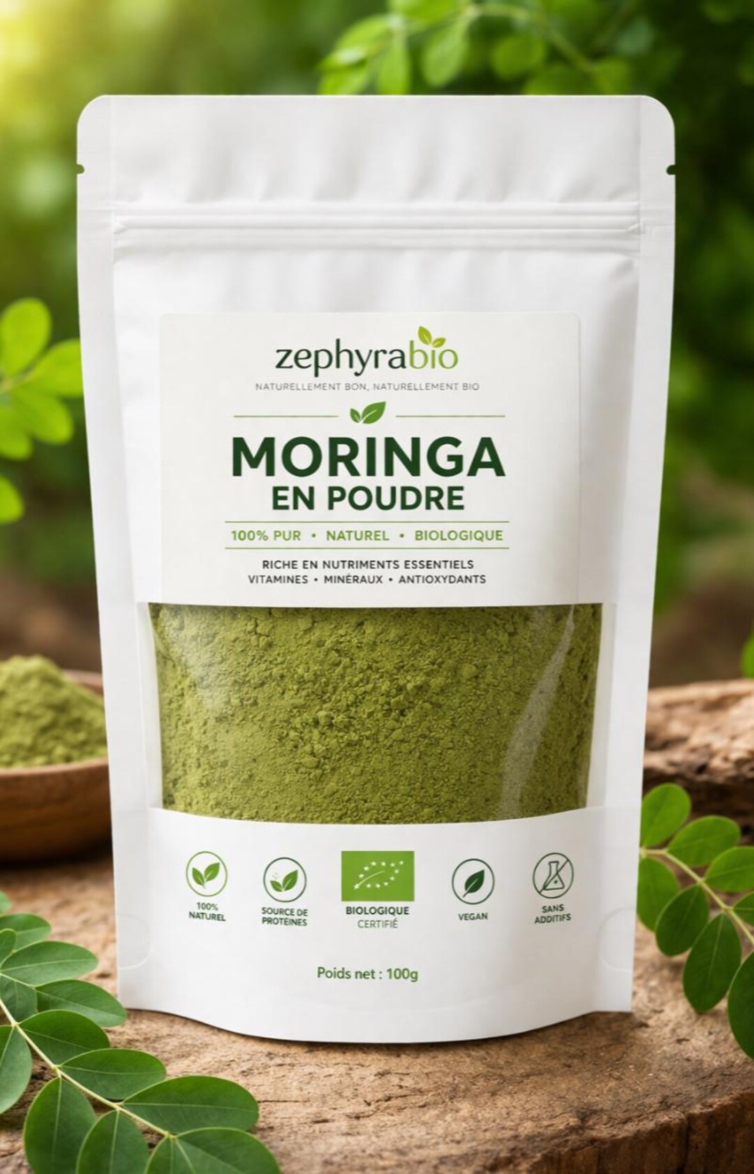 Organic Moringa Powder Superfood for Health & Vitality | Natural Energy ...
