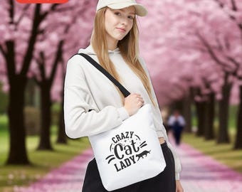 Crazy Cat Lady Tote Bag: Stylish Polyester Eco-Friendly Shopper