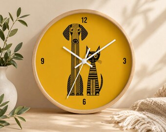 Cat & Dog Wall Clock – Pet Lover Home Decor