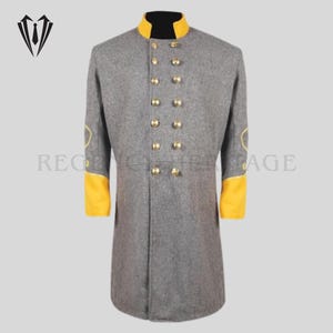 thumbnail image 2 of US Civil War CS Confederate-100% Wool Double Breasted Frock Coat-All 2 of 14