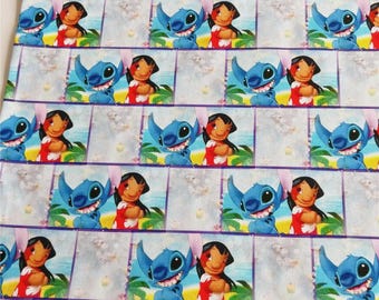 Tkanina z postaciami Disneya Tkanina do haftu Tkanina z motywem kreskówek Tkanina Lilo i Stitch Sprzedaż na pół jarda