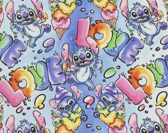 Tkanina z postaciami Disneya Tkanina do haftu Tkanina z motywem kreskówek Tkanina Lilo i Stitch Sprzedaż na pół jarda