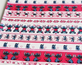 Tkanina z postaciami Disneya Tkanina do haftu Tkanina z motywem kreskówek Tkanina Lilo i Stitch Sprzedaż na pół jarda