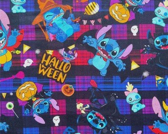 Tkanina z postaciami Disneya Tkanina do haftu Tkanina z motywem kreskówek Tkanina Lilo i Stitch Sprzedaż na pół jarda