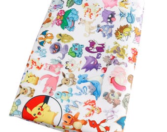 Tkanina Pikachu, słodka japońska tkanina, japońska tkanina anime, 100% bawełniana tkanina, tkanina z kreskówek, sprzedawana na 0,5 jarda