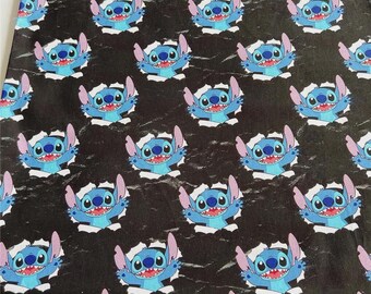 Tkanina z postaciami Disneya Tkanina do haftu Tkanina z motywem kreskówek Tkanina Lilo i Stitch Sprzedaż na pół jarda