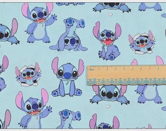 Tkanina z postaciami Disneya Tkanina do haftu Tkanina z motywem kreskówek Tkanina Lilo i Stitch Sprzedaż na pół jarda