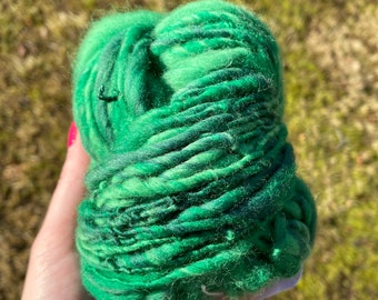 Evergreen Hand-spun Wool Art Yarn