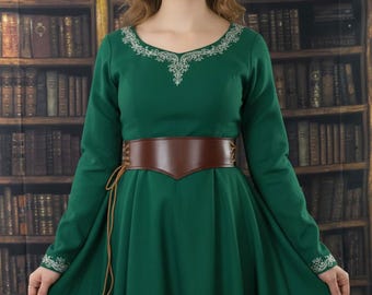 Handmade Leather Corset Belt, Underbust Cincher, Medieval Wide Lacing Waist Belts