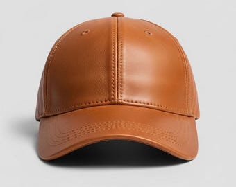 Leather Baseball Cap Handmade Genuine Cowhide Hat for Men and Women