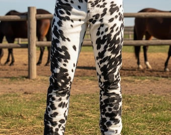 Western Cowboy Jeans Pant Men’s Genuine Cowhide Leather Pants Real Hair On Cow Skin