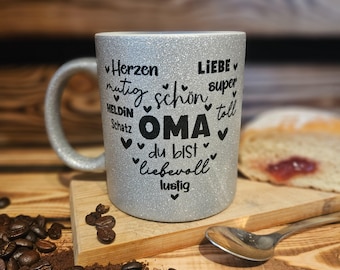 Christmas gifts for grandma and grandpa, glitter mugs, personal gifts for grandma, coffee mug, Christmas gifts for grandmas, gift set for grandma