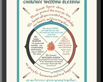 Cherokee Wedding Blessing Personalized For Newlyweds Framed Etsy