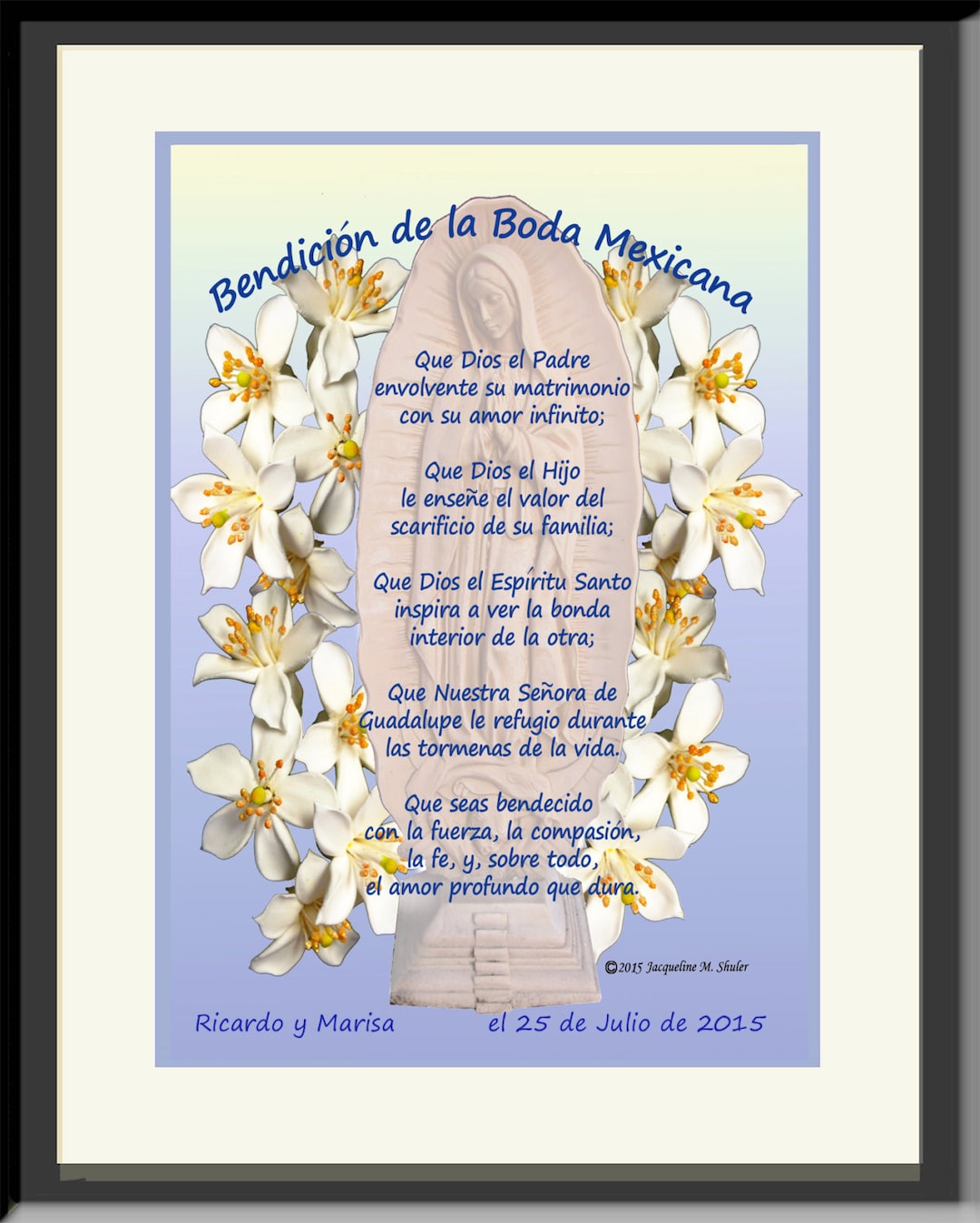 Personalized Unique Mexican Wedding Gift in Spanish or English