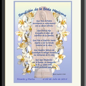 Regalo de boda mexicano único y personalizado: traducción al español o inglés, personalización gratuita, regalo de aniversario/compromiso, enmarcado y con paspartú