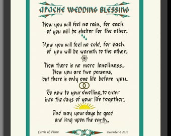 Apache Indian Native American Wedding gift Personalized,  Custom framed, authentic design,great anniversary gift