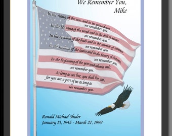 We Remember You, personalized memorial  for veteran, patriot; hand-lettered by Jacqueline M.Shuler,