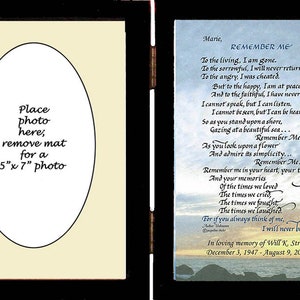 Custom Memorial Gift-Free personalizing in hinged frame. Eight Choices!  Beautiful gifts to remember a loved one