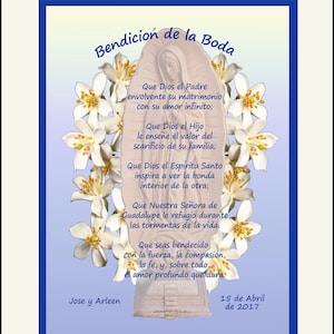 Custom Spanish Wedding Gift-Free Shipping & personalizing, in Spanish or English, 11&quot; x 14&quot; matted print