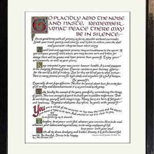 May include: Framed artwork with a black wooden frame. The print features elegant calligraphy in black ink on a cream-colored background. The text includes inspirational quotes and a signature. A decorative piece for home decor.