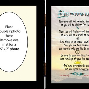 Regalo de boda apache personalizado: personalización GRATUITA en un marco doble para agregar una foto de boda