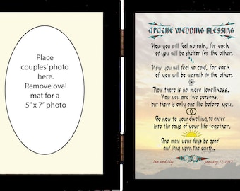 Apache Wedding Gift--personalized in a double frame for added wedding photo