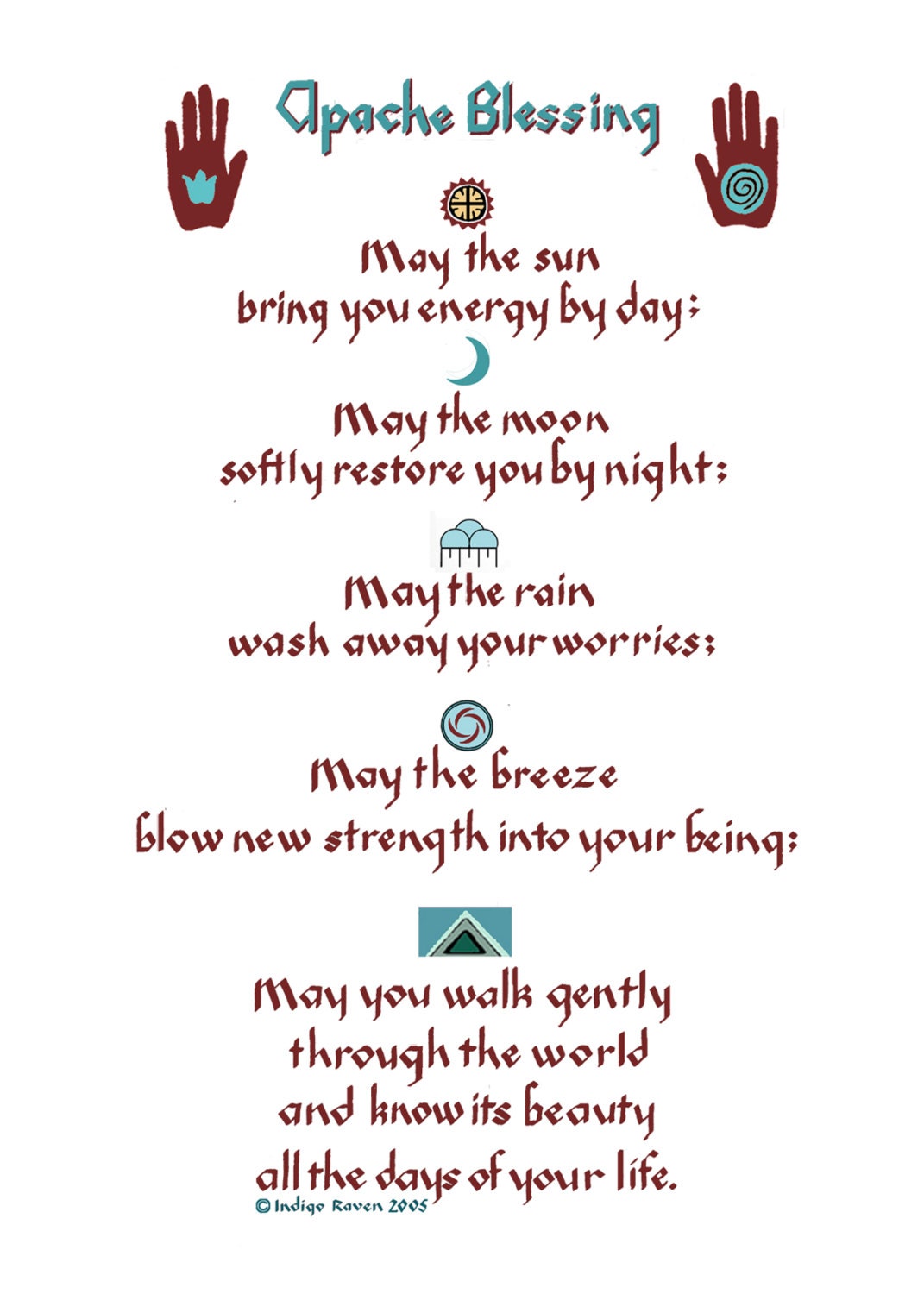 Great Spirit Prayer for Strength and Wisdom, Native American, Framed ...