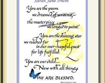 You are the Poem -Free personalizing, lovely gift for a child, letting them know that they are the finest creation of their parents.