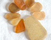 Rare Orange and Yellow Seaglass Shards, Utter Perfction, Jewerly Supplies for Wire Wrapping or Craft
