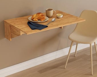 Wall Mounted Foldable Table, Space Saving Dining Table, Small Apartment Table, Folding Desk, Murphy Kitchen Table