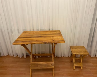Collapsible table, Foldable table, Wooden Dining Table, Drop leaf table, Rectancular coffee table