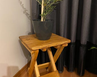 Mesa de comedor de madera hecha a mano, plegable, rústica, ahorra espacio en espacios pequeños.