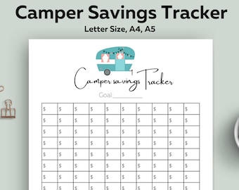 Camper Savings Tracker Printable: RV Travel Goal (Digital Download)