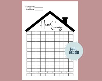 House Savings Tracker Printable: Mortgage Goal Planner (PNG Digital Download)