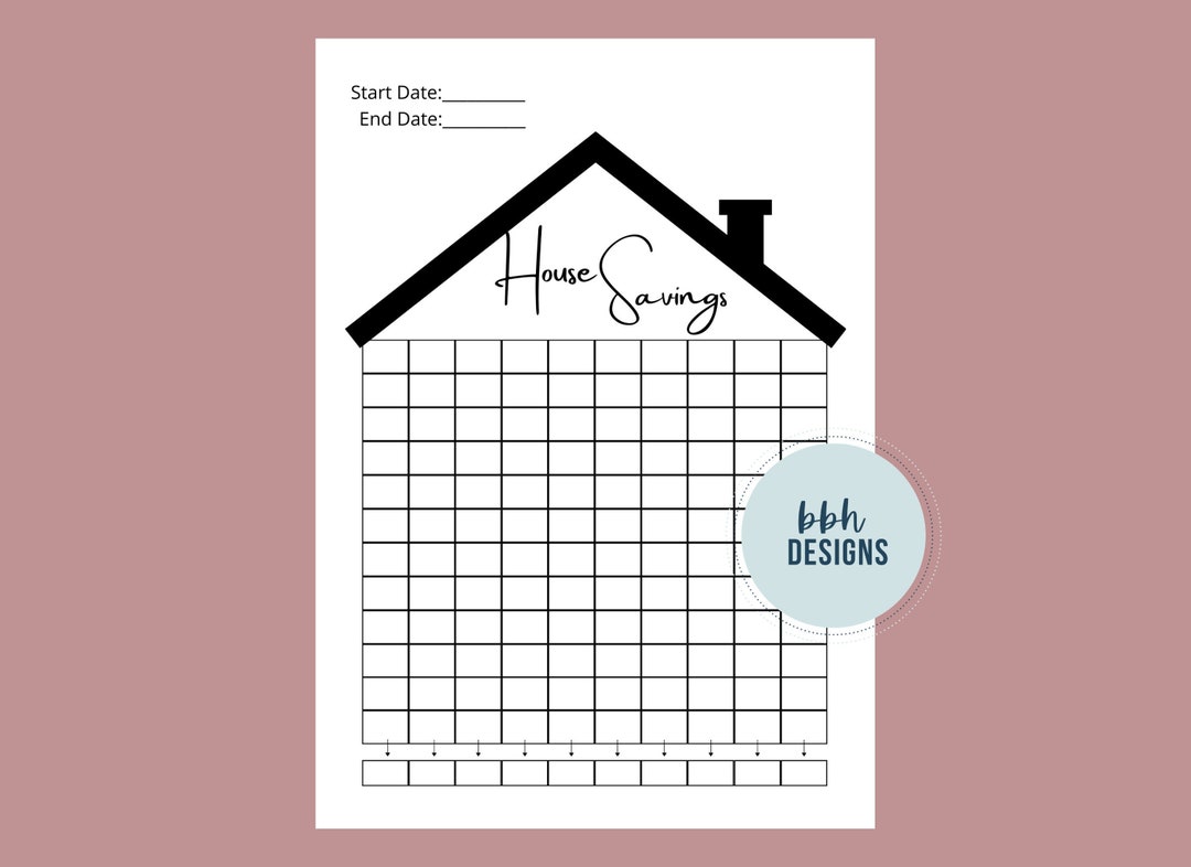 House Savings Tracker, Printable, Savings Goal, New House Tracker ...