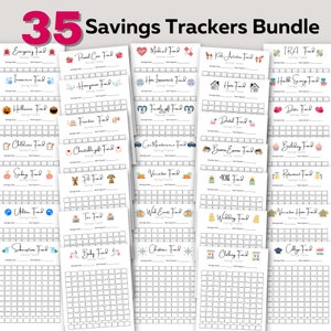 35 Seiten Sinking Funds Savings Tracker Bundle Planer Insert Sofortiger Download Printable Budgetierung Notfall Auto College Kinderbetreuung 401k IRA