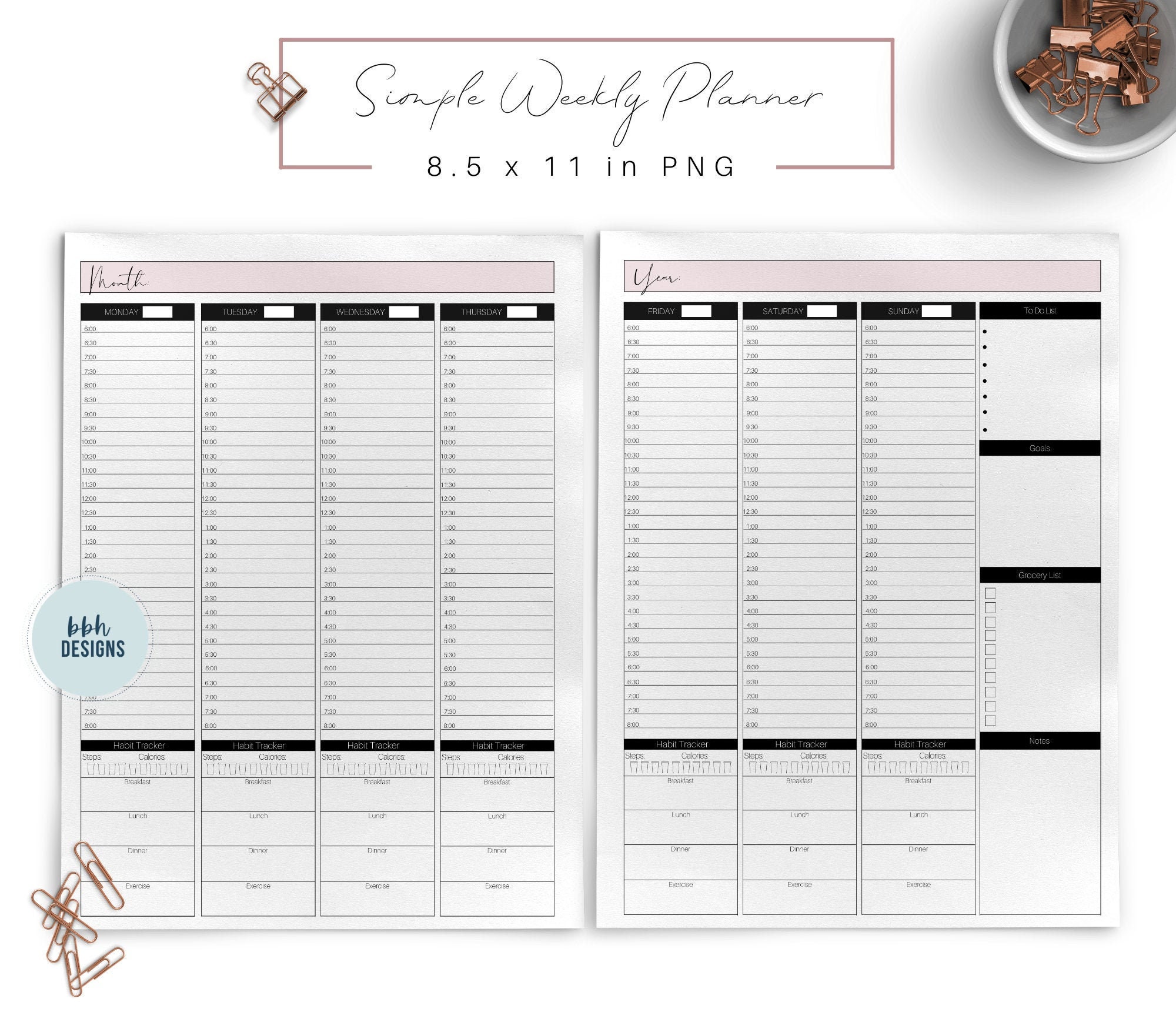 Simple Habit Daily Planner