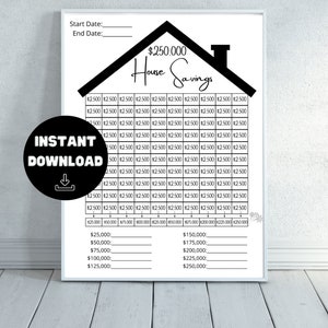 10 House Savings Trackers Instant Download Printable Savings Goal New ...